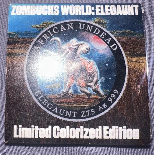 Zombucks World Elegaunt 1 oz .999 Silver Round coin Colorized only 1200 mintage