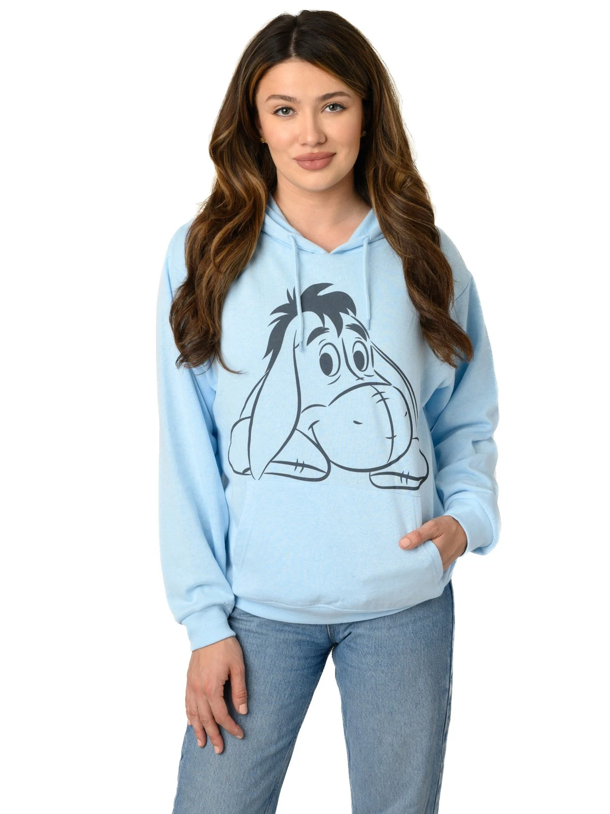 Womens Eeyore Hoodie Lightweight Fleece Pullover Sweatshirt Disney Blue
Opens in a new window or tab