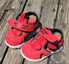 Skechers S-Lights red sandals toddler size 5 12-18 months 