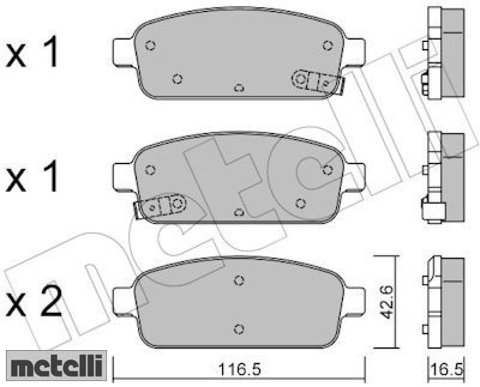 metelli 22-0840-0 Bremsbelagsatz für Scheibenbremse Bremsbelagsatz