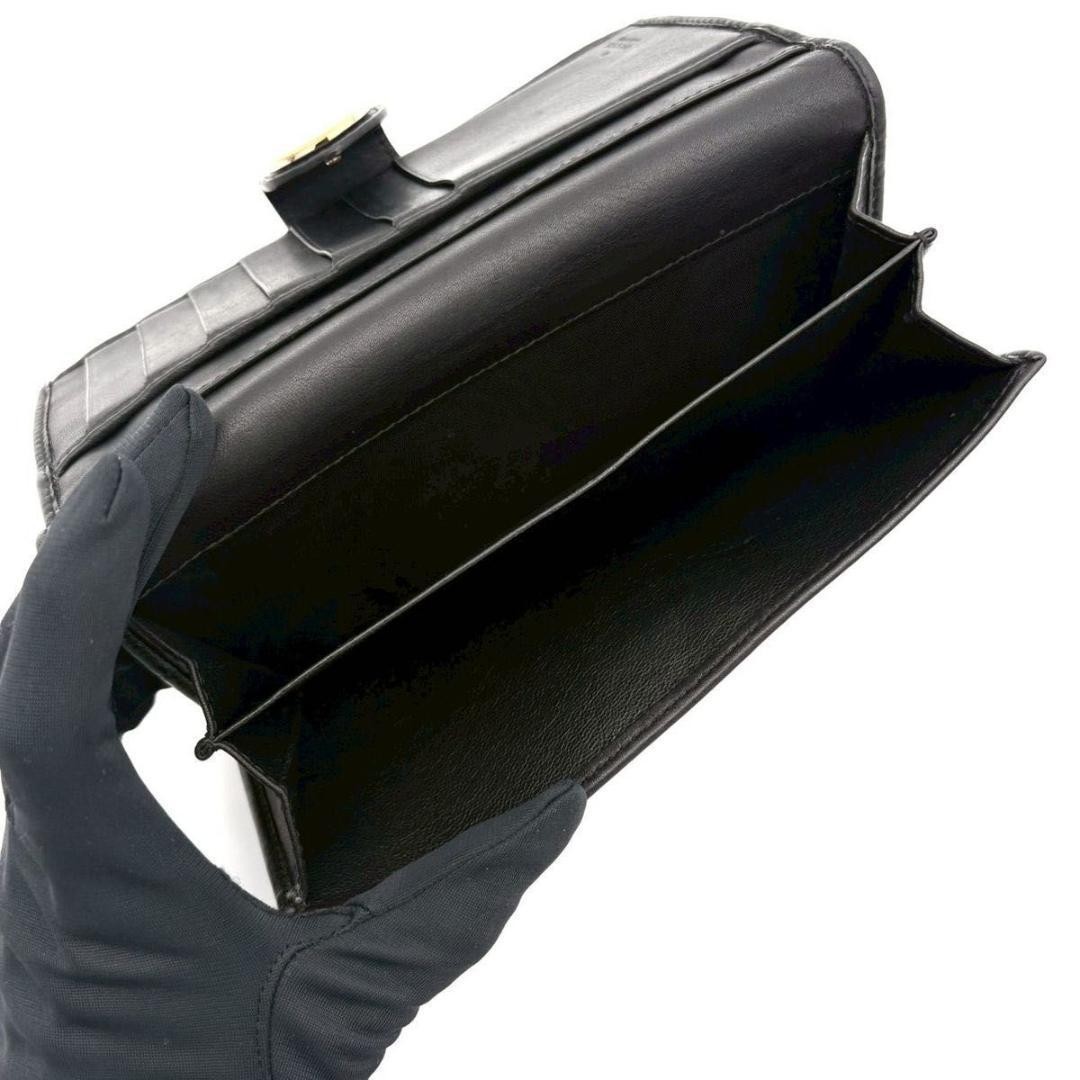 GUCCI Guccissima Lovely Heart Long Wallet Black Leather GG W Hook 203550 Japan image 4
