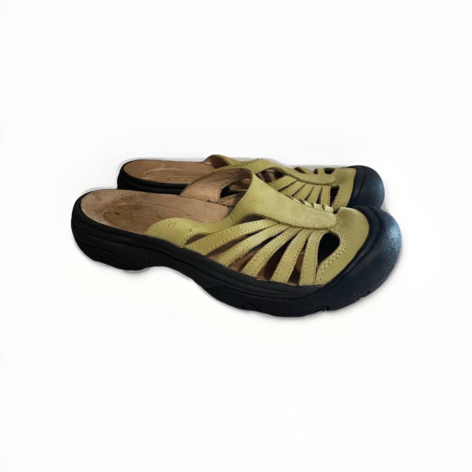 Keen Calistoga sandalo slide comodo pelle verde donna taglia 6