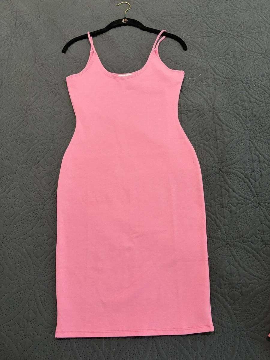 Popular 21 Barbie Pink Body Con Spaghetti Strap Dress Size Small NWOT