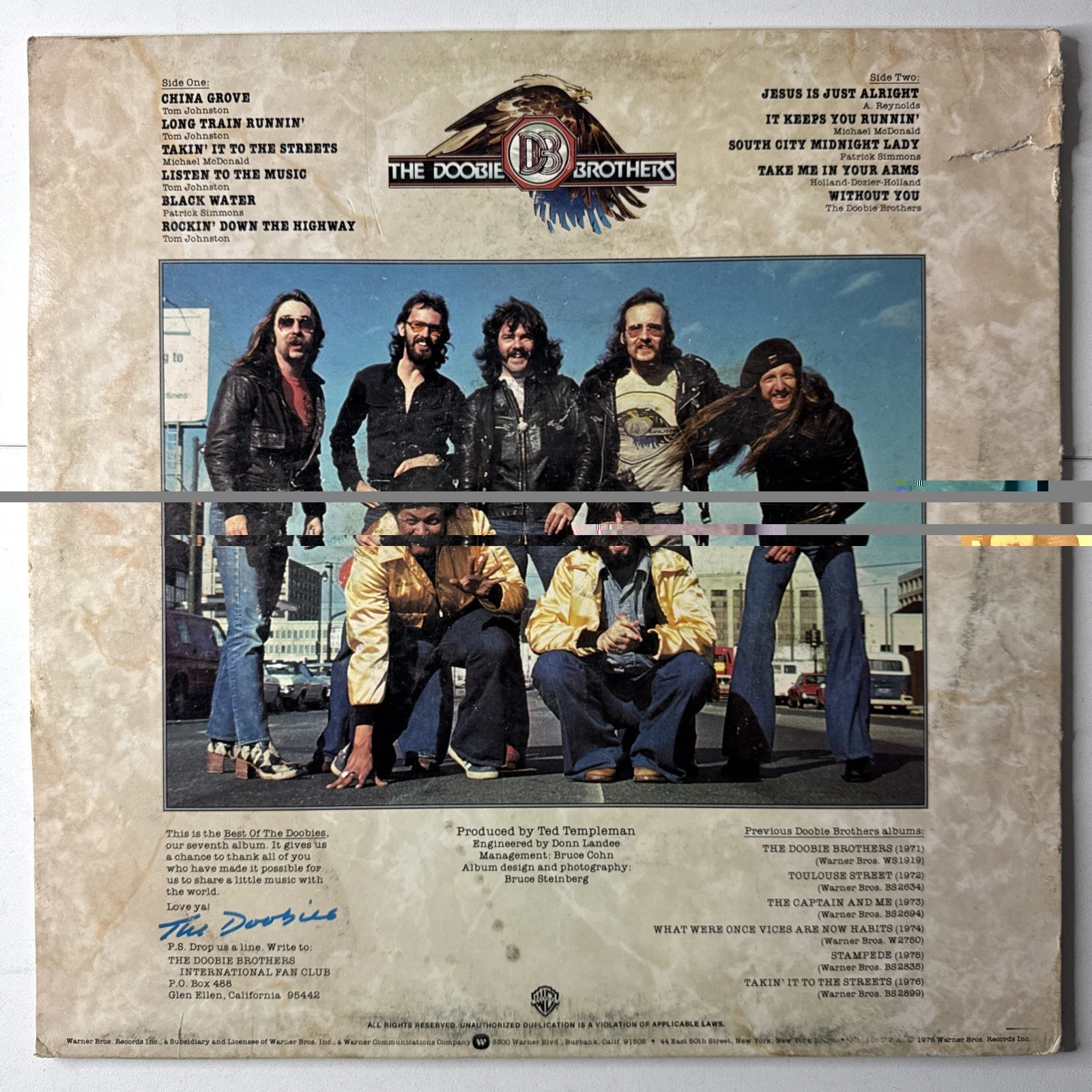 The Doobie Brothers Best of The Doobies 1976, Warner Bros BSK 3112 Vinyl LP Rock