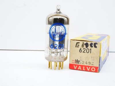 1x 6201 Valvo blue Hamburg DF7 Code O-Getter ECC801-S Röhre Tube NEW in Box