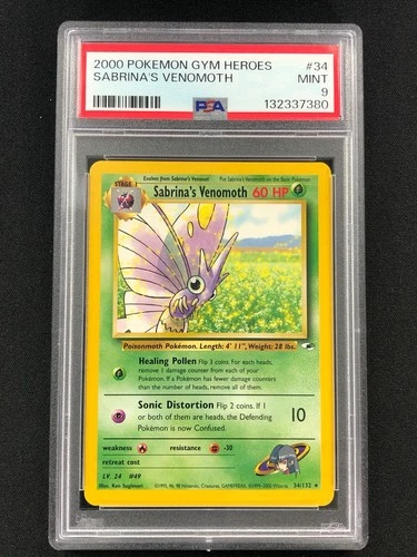 Pokemon 2000 Sabrina's Venomoth 34/132 PSA 9