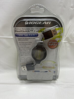 Iogear Reel Quick Cable Model G2LRAA04 1 USB Type A to A Cable