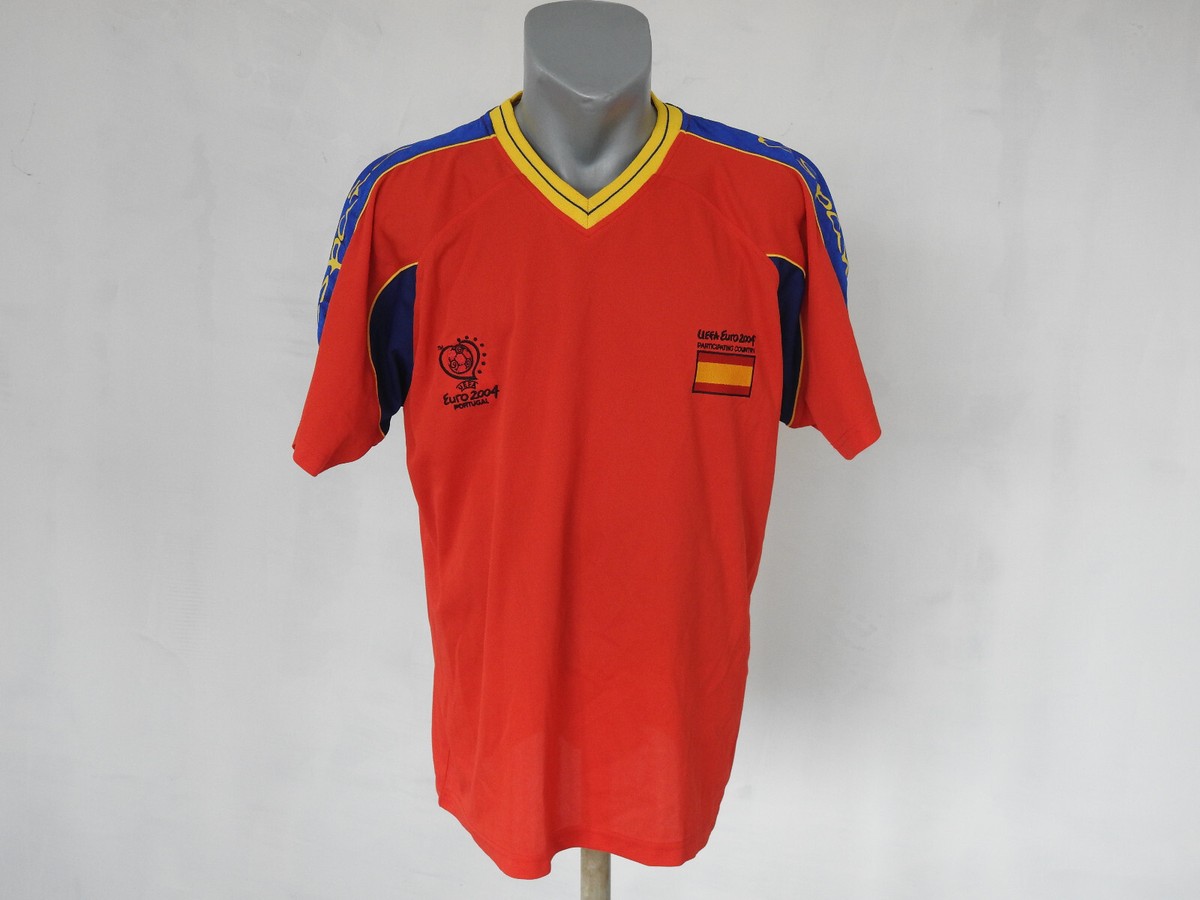 Team Spain Euro 2004 FAN Jersey Red Shirt Size L Soccer Football