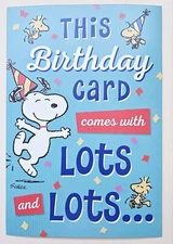 Peanuts "Snoopy"/ Happy Birthday Greeting Card (+ Envelope)