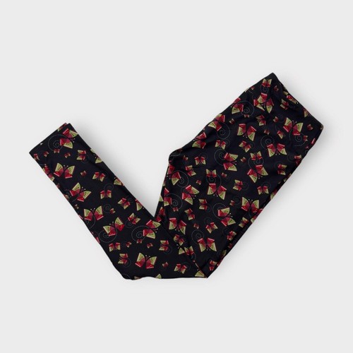 LuLaRoe TC Leggings Damen schwarz Schmetterling Print weich dehnbar NEU