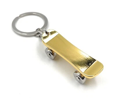 H-CUSTOMS Skate Board Rollbrett gold Schlüsselanhänger Anhänger