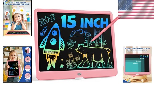 Durable 15-Inch LCD Writing Tablet – A Safe, Eco-Friendly Gift for Young Artists - Afbeelding 2 van 8