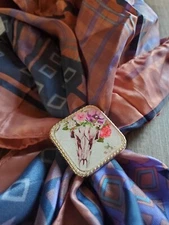 Slide Wild Rag Scarf SLIDE Western floral boho skull deer skull accessories