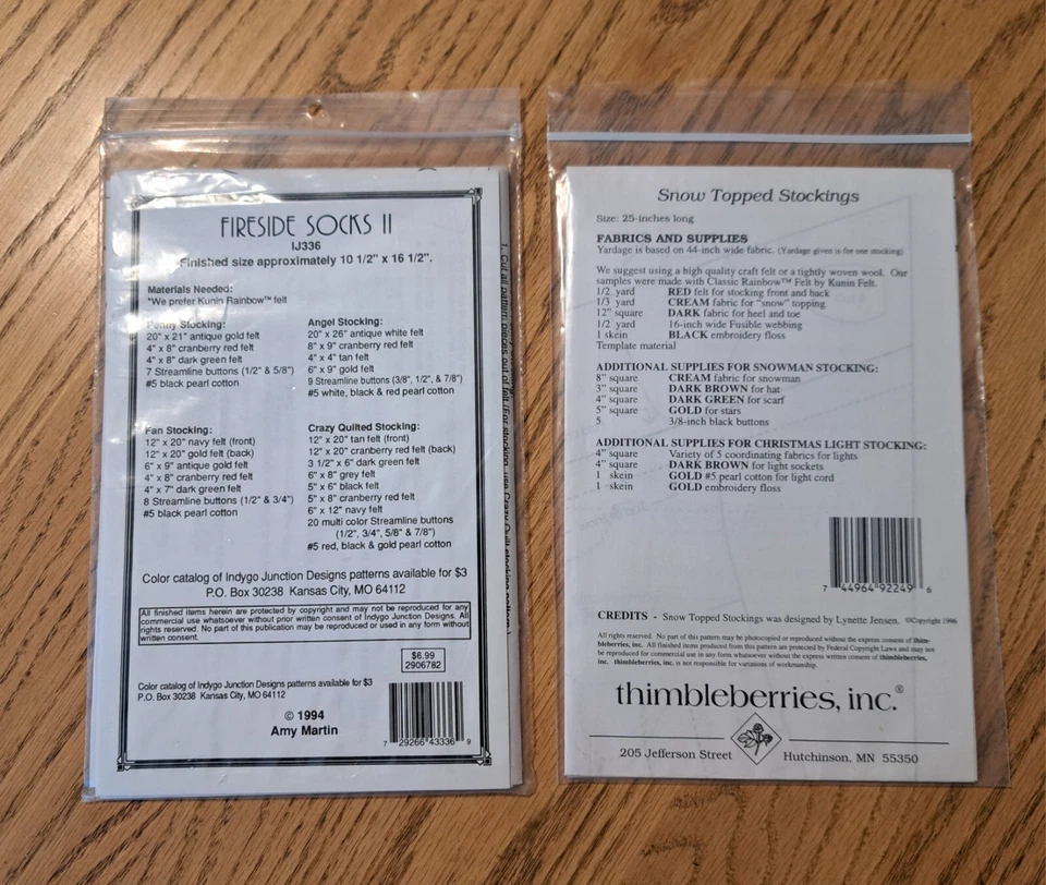 Fireside Socks II Christmas stocking decor felt wool pattern - Image 2 of 4