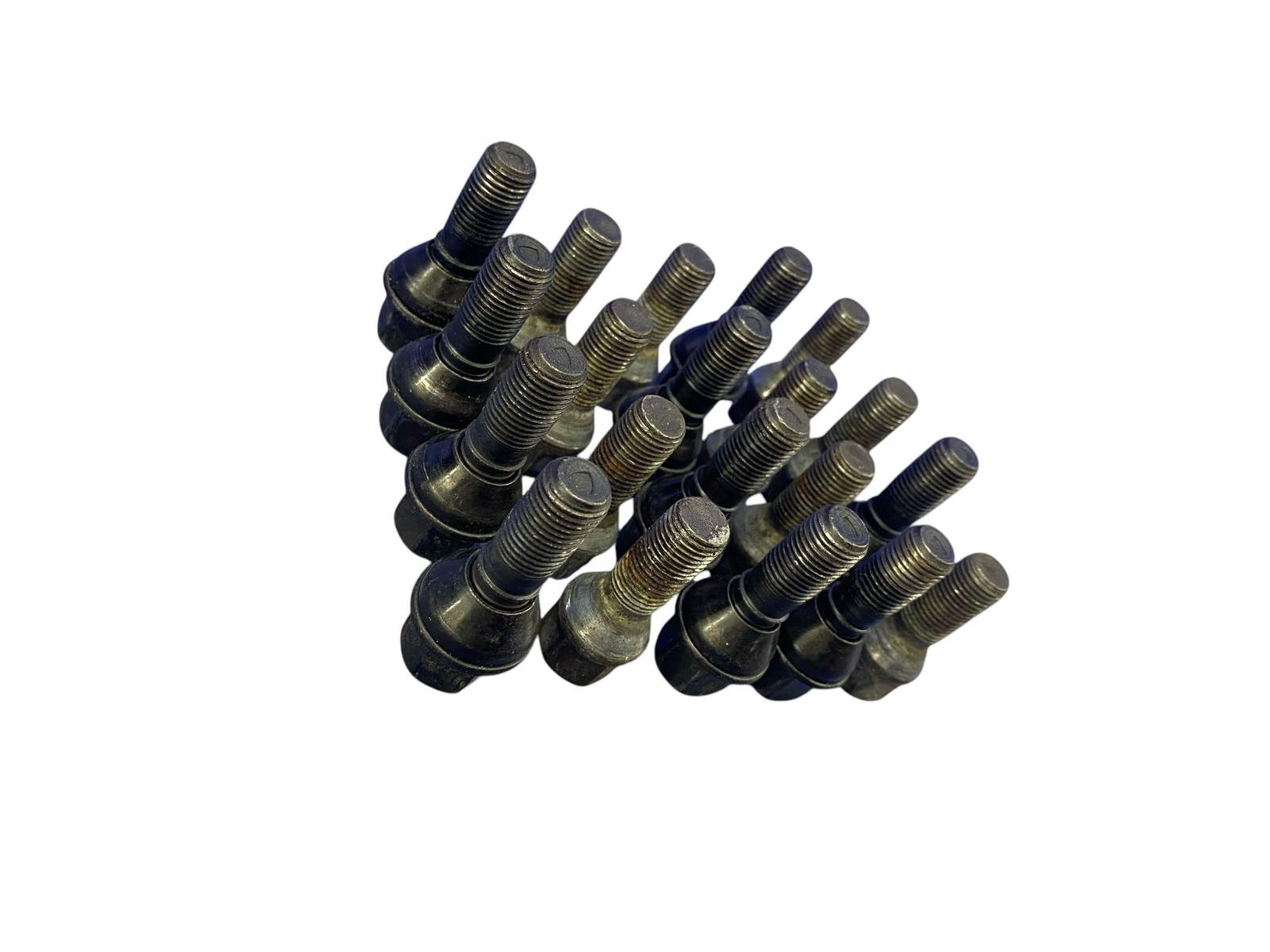 2003-2007 LAMBORGHINI GALLARDO WHEEL RIM LUG NUT BOLT SET OF 20 BLACK *WEAR*