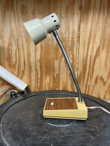 Vintage Underwriter's Laboratories Portable Lamp MCM Brown Gooseneck Desk