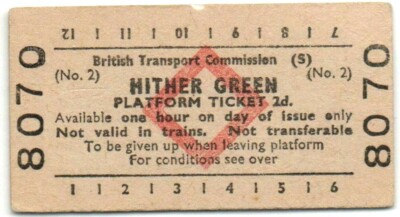 BTC(S) Bahnsteig Ticket Hither grün (Nr.2) 2d