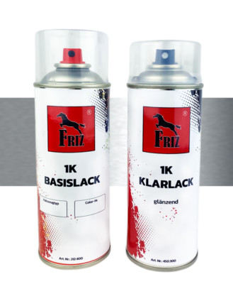 FRIZ Spraydosenset 400ml für Skoda LA7W/A7W Brilliantsilber Met + 400ml Klarlack
