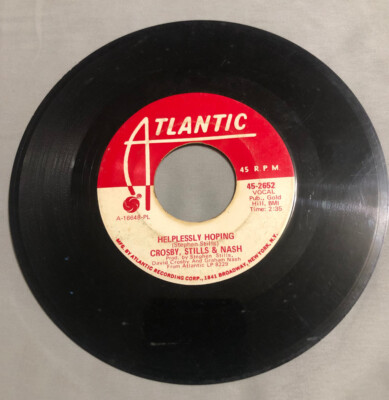 Crosby Stills & Nash  Marrakesh Express/Helplessly Hoping -Atlantic  PROMO MONO