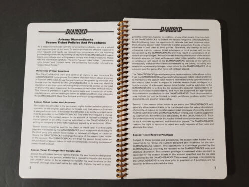 VIntage 1999 Diamondbacks Season Ticket Holder DayTimer / Planner / Calendar NEW - Picture 3 of 5