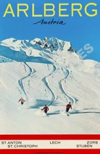 Arlberg Austria vintage ski travel poster 16x24