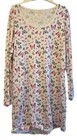 BHS Lounge Kleid Schmetterling Print Baumwolle Weiß Rosa Multi UK12-14 EU40-42 NEU