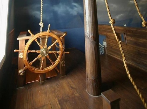 36" Maritime Boat Ships Captains Nautical Beach Ship Wooden Steering Wheel - Picture 5 of 13