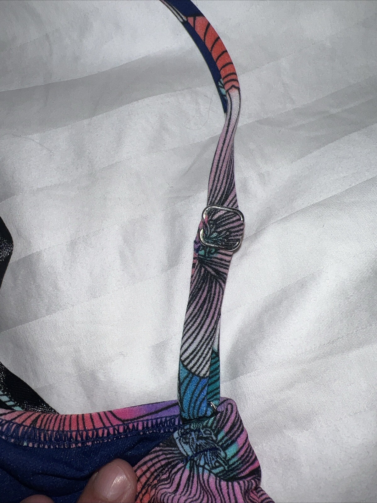 Tankini Swimsuit Bathing Top Plus Size 24W Floral Multicolor Stretch Builtin Bra