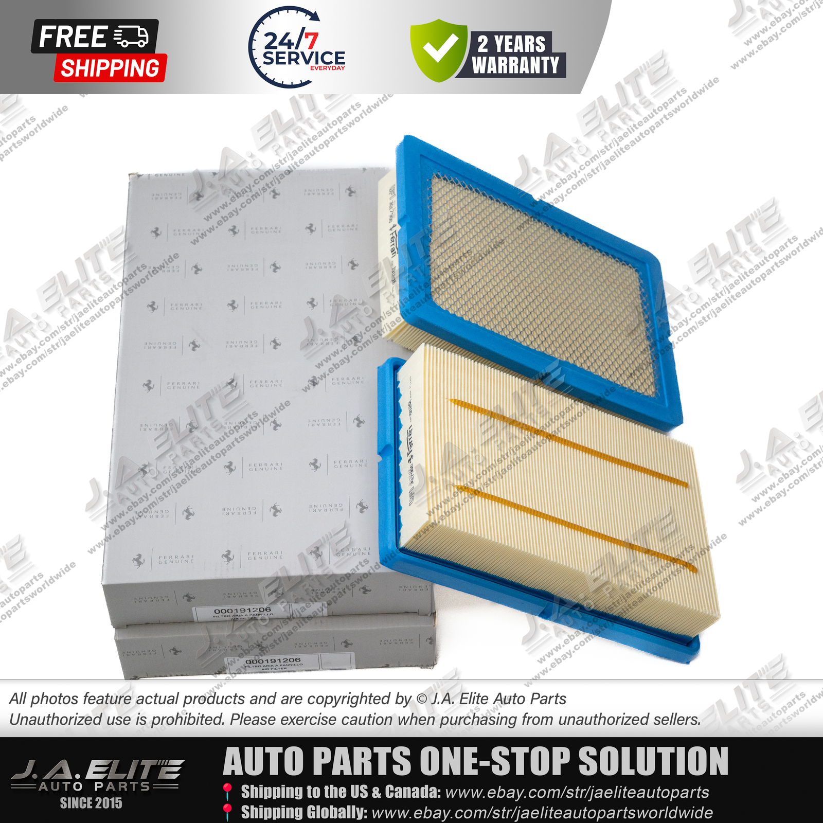 2pcs Ferrari Air Filters for Ferrari F430,OEM:191206