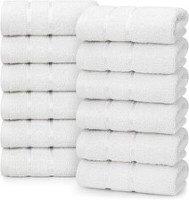 12 Pack Viscose Luxury Wash Cloths Set 12 x12 Inches 100 Cotton Utopia Towels