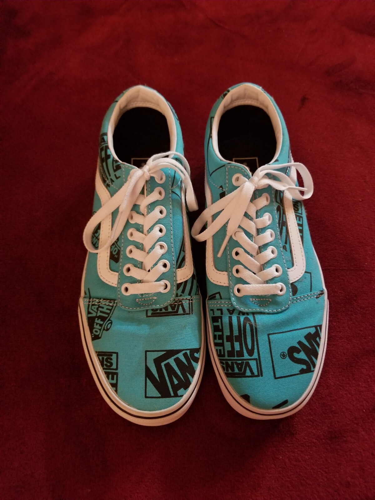 Vans 500714 Turquoise Graphic Sneakers for Men Size 8-image