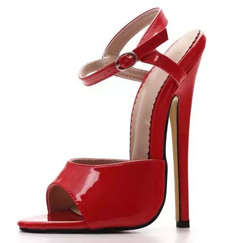 Red 2 sales inch heel sandals