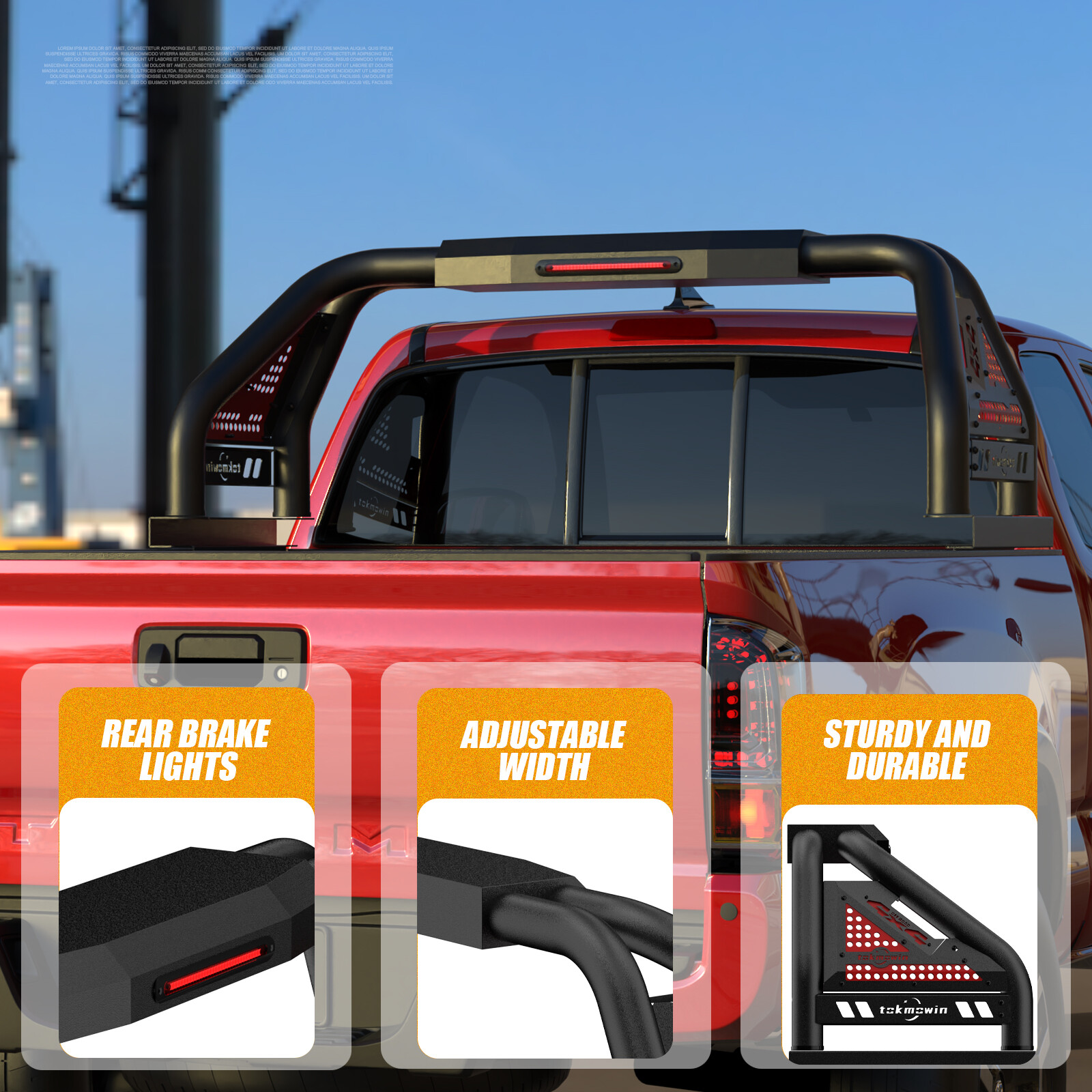 Adjustable Truck Bed Chase Rack Roll Bar For F150 Silverado Ram Tundra Tacoma