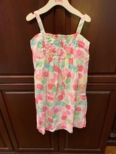 Lilly Pulitzer Girls Dress Pink Green Shells Scallops 14