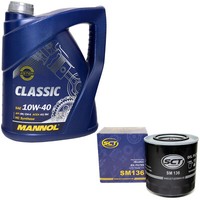 MotoröL Set 10W-40 5 Liter + ÖLfilter SM 136 FüR Audi 100 Avant 199 A6 A6 Avant