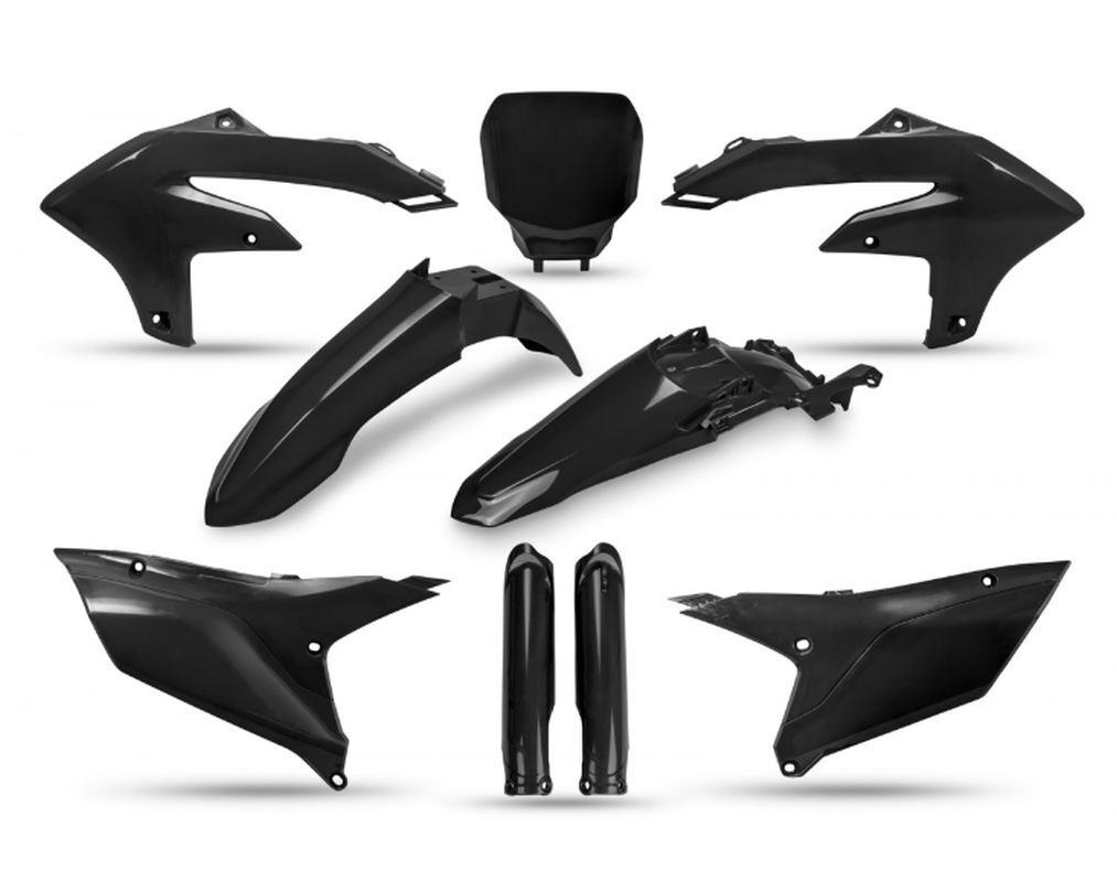 Plastiques Yamaha YZF 450 avec protections de fourche télescopiques noires
