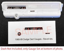 1968 - 1969 DODGE DART GAUGE FACES for 1/25 REVELL kits  PLEASE READ DESCRIPTION