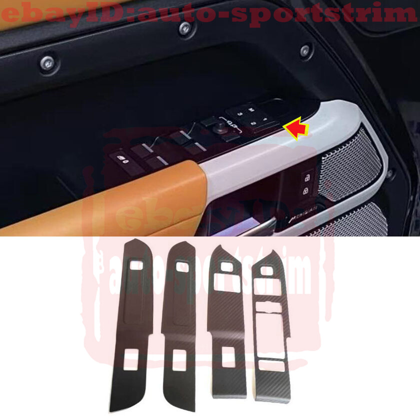 For 22-24 Land Rover Defender V8 Matte Dry Carbon Window Glass Lift Panel Cover