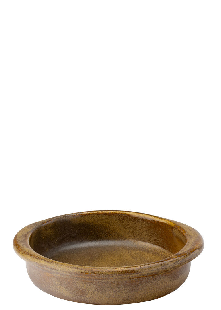 Murra Toffee Porcelain Round Eared Dish Serving Dish Crockery 7""(18Cm) Pack Of 6