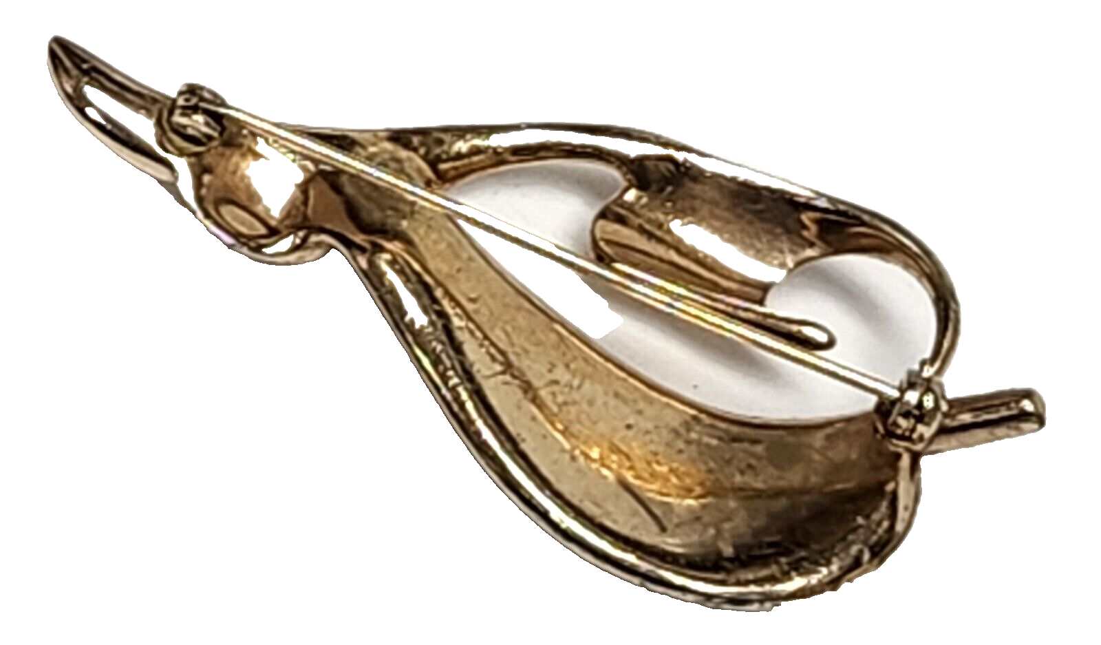 1940's Castlemark (Castlecliff) Red Baguette & Pave Set Rhinestone Leaf