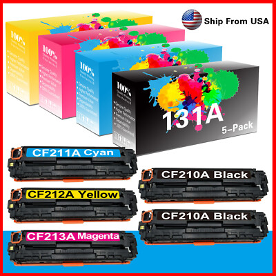 (5PK,2BCMY) 131A Toner Cartridge CF210A for Pro 200 color M251nw M251n Printer