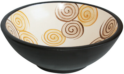 Bathroom Round Handmade Above Counter Parana Brown Fango Ceramic Vessel Sink