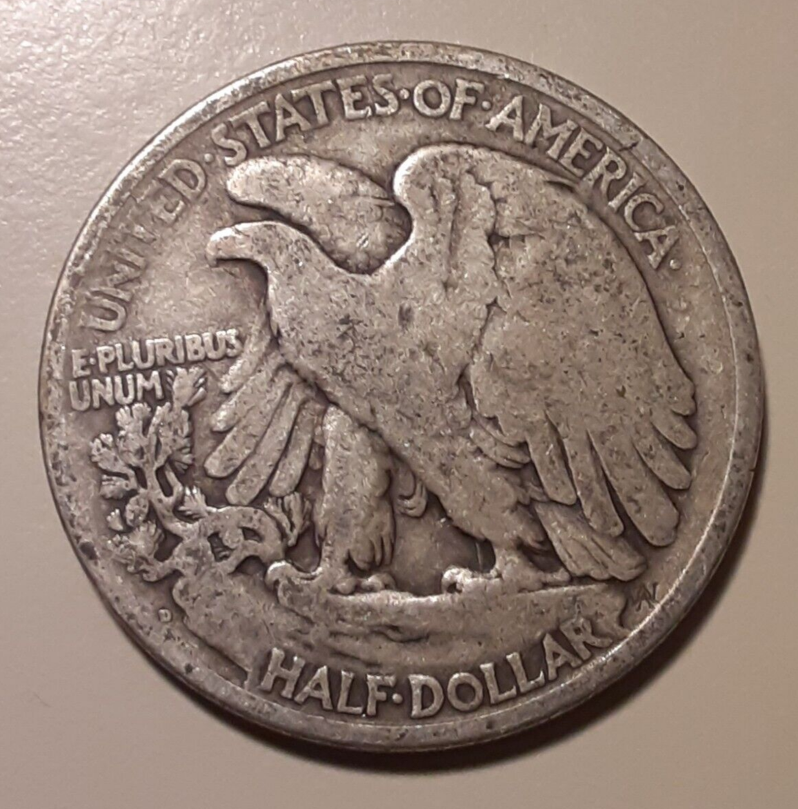 1918-D Walking Liberty Half Dollar 50c 90% silver Denver Mint