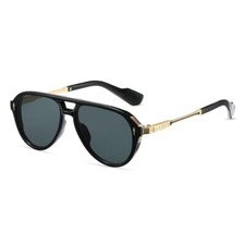 Retro 70s Sunglasses for Women Men, Fashion Disco Glasses, Double Bridge Aviator