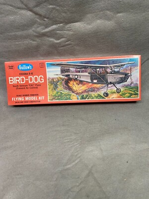 VINTAGE GUILLOW'S CESSNA O-IE BIRD-DOG FLYING MOEL KIT BALSA & TISSUE NOS