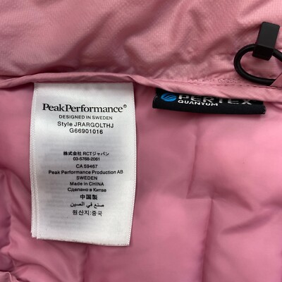 Peak Performance 上下サイズS　ピンク Peak Performance Pink Argon Light Hood Jacket Size XS | eBay