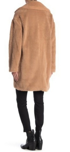 NWT BCBGeneration Faux Fur Teddy Bear Coat Camel Tan Notched Lapel XL - Picture 3 of 12