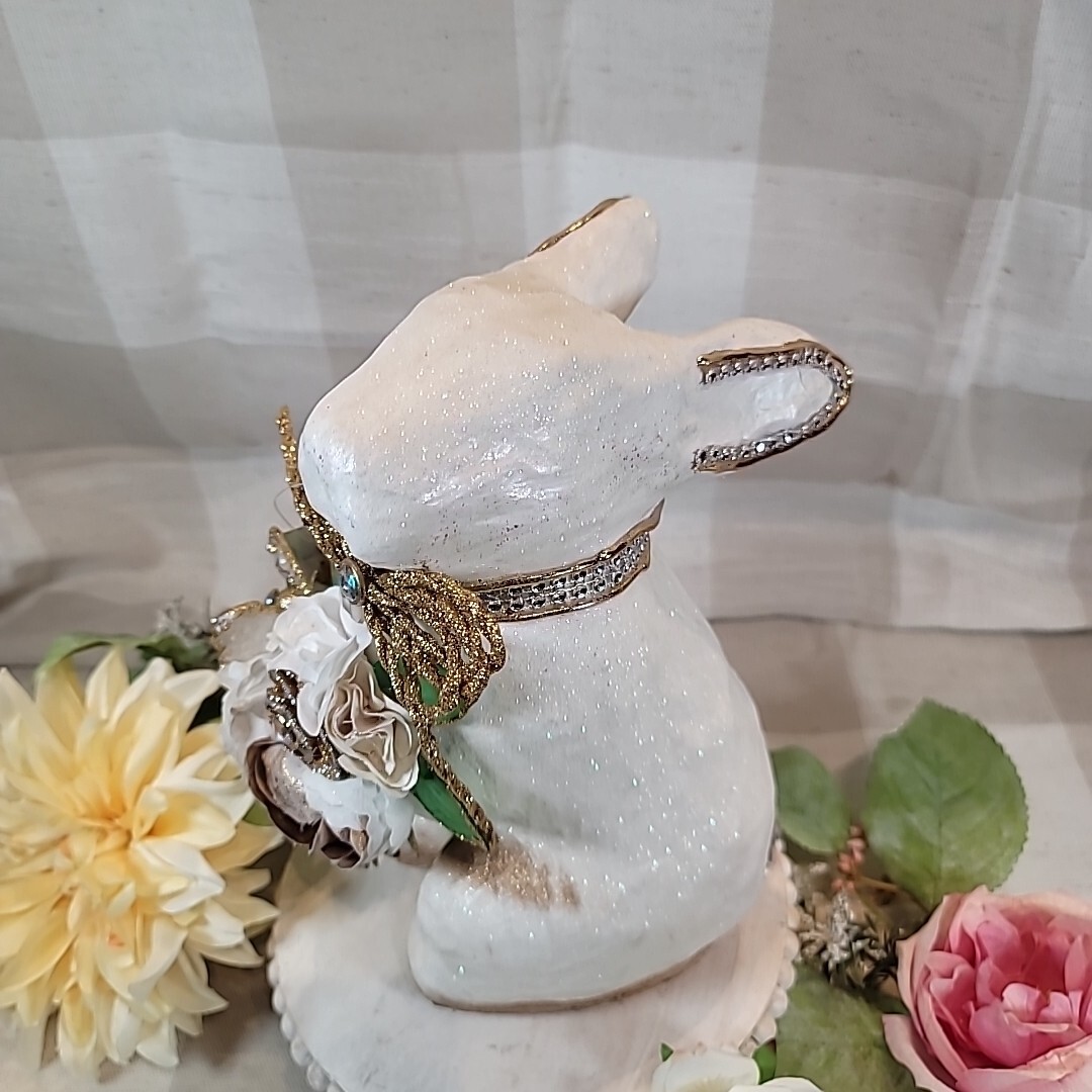 Jeweled Rabbit Embellished Rhinestones Flowers Butterfly Easter Spring