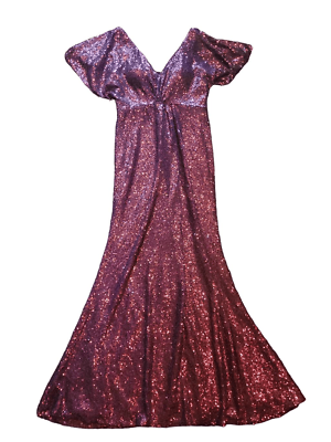 Revelry Dress Women's 4 Red Cabernet Gwen Sequin Gown Mermaid Formal  Bridesmaid | eBay