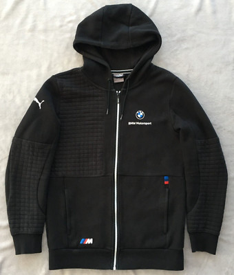 BMW Motorsport Puma Racing mens Black Zip Hoodie Sweater Track Jacket size S